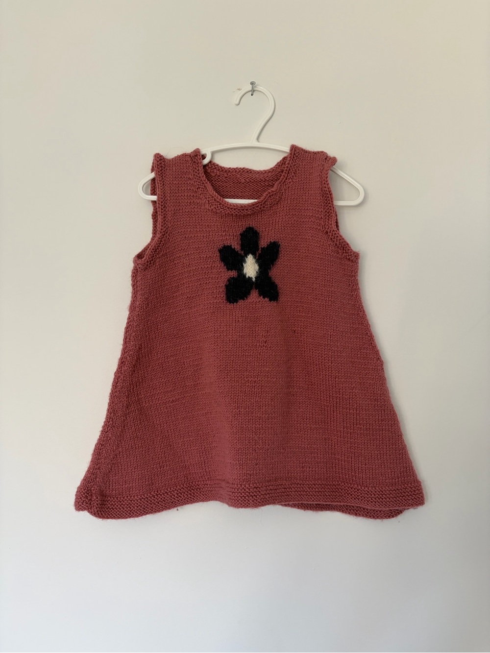 Girls toddler hand Knit Rose Dress